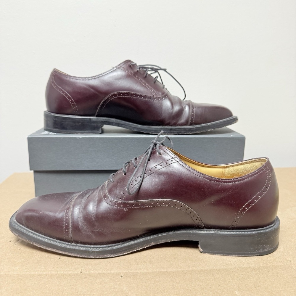 ROCKPORT MENS DRESS SHOE 10M CAP‎ TOE OXFORD BURGUNDY APM1201E